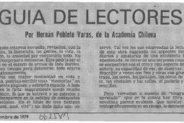 Guía de lectores  [artículo] Hernán Poblete Varas.