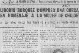 Liborio Bórquez compuso una cueca en homenaje a la mujer de Chiloé.