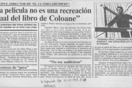 Esta película no es una recreación textual del libro de Coloane"  [artículo]