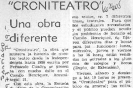 Croniteatro". Una obra diferente.  [artículo]
