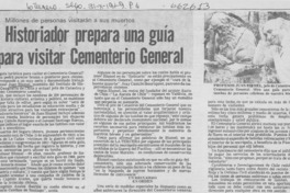 Historiador prepara una guía para visitar Cementerio General.