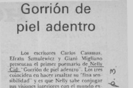 Gorrión de piel adentro  [artículo] Alfonso Larrahona Kasten.