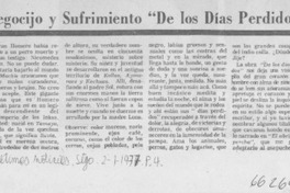 Regocijo y sufrimiento "De los días perdidos"