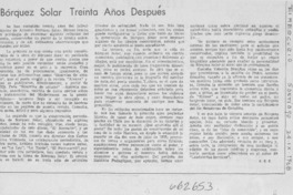Bórquez Solar treinta años después