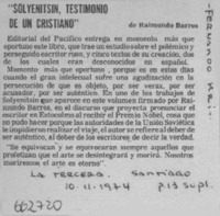 Solyenitsin, testimonio cristiano  [artículo] Fernando Kri.