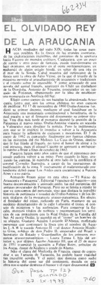 El olvidado rey de la araucanía.  [artículo]