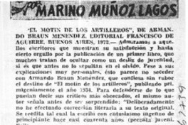 El motín de los artilleros"  [artículo] Marino Muñloz Lagos