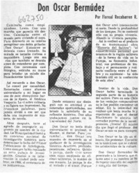 Don Oscar Bermúdez  [artículo] Floreal Recabarren R.