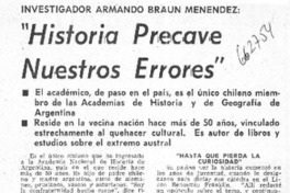 Historia precave nuestros errores".  [artículo]