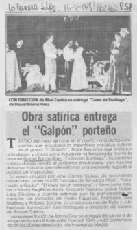 Obra satírica entrega el "Galpón" porteño.