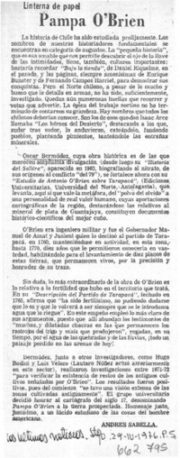 Pampa O'Brien  [artículo] Andrés Sabella.