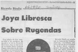 Joya libresca sobre Rugendas