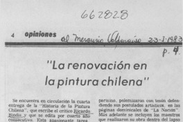 La renovación de la pintura chilena