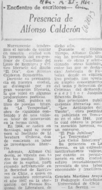 Presencia de Alfonso Calderón