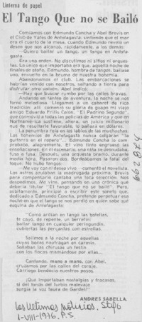 El tango que no se bailó