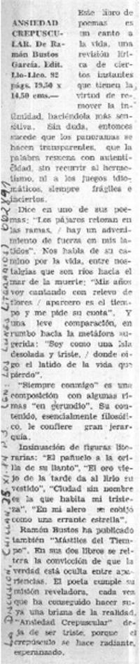 Ansiedad crepuscular.  [artículo]