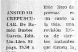 Ansiedad crepuscular.  [artículo]