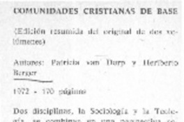 Comunidades cristianas de base.  [artículo]