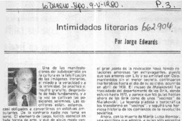Intimidades literarias  [artículo] Jorge Edwards.