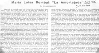 María Luisa Bombal: "La Amortajada"