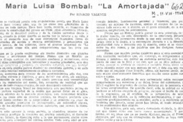 María Luisa Bombal: "La Amortajada"