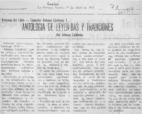 Antología de leyendas y tradiciones