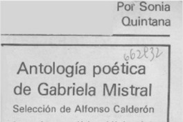 Antología poética de Gabriela Mistral
