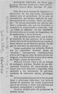 Madurez escolar.  [artículo]