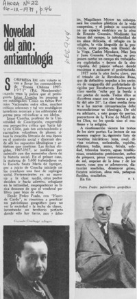 Novedad del año, antiantología