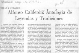 Alfonso Calderón: antología de leyendas y tradiciones.