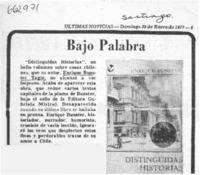 Bajo palabra.  [artículo]