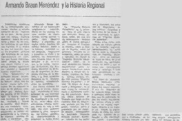 Armando Braun Menéndez y la historia regional
