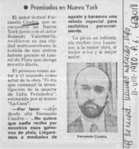 Premiados en Nueva York.  [artículo]