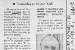 Premiados en Nueva York.  [artículo]