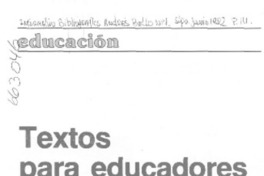 Textos para educadores.