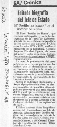 Editada biografía del Jefe de Estado.  [artículo]