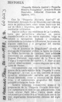 Pequeña historia austral y pequeña historia patagónica.  [artículo]