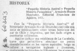 Pequeña historia austral y pequeña historia patagónica.  [artículo]