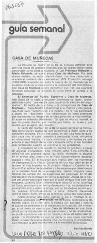 Casa de muñecas  [artículo] Patricia Bande.