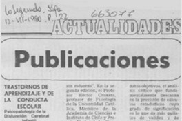 Trastornos de aprendizaje y de la conducta escolar.