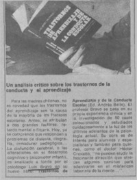 Un análisis crítico sobre los trastornos de la conducta y el aprendizaje.