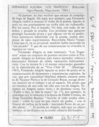 Fernando Alegría: "Los trapecios".