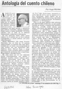 Antología del cuento chileno  [artículo] Hugo Montes.