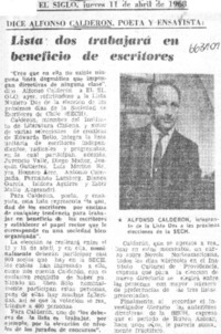 Lista dos trabajará en beneficio de escritores.  [artículo]