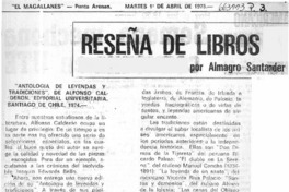 Antología de leyendas y tradiciones"  [artículo] Almagro Santander.