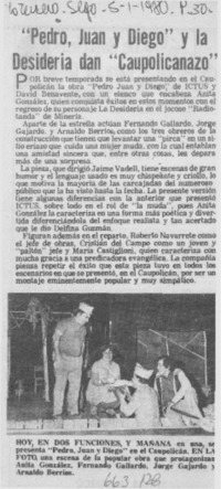 "Pedro, Juan y Diego" y la Desideria dan "caupolicanazo"