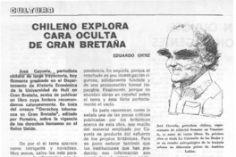 Chileno explora cara oculta de Gran Bretaña