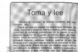 Música de camara  [artículo] Juan Antonio Massone.