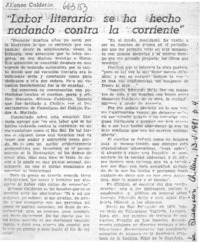 Labor literaria se ha hecho nadando contra la corriente"  [artículo]