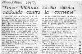 Labor literaria se ha hecho nadando contra la corriente"  [artículo]